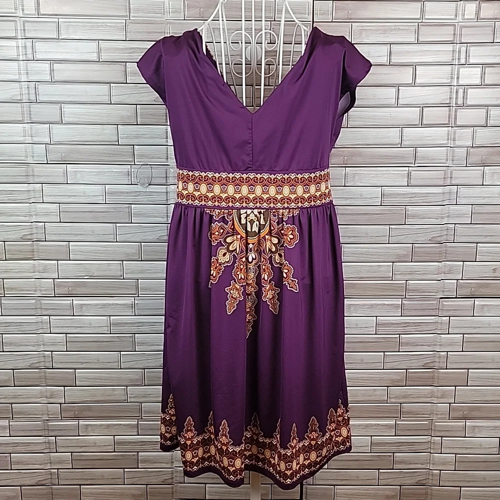 Deep v-neck purple dress - Picture 8 of 12